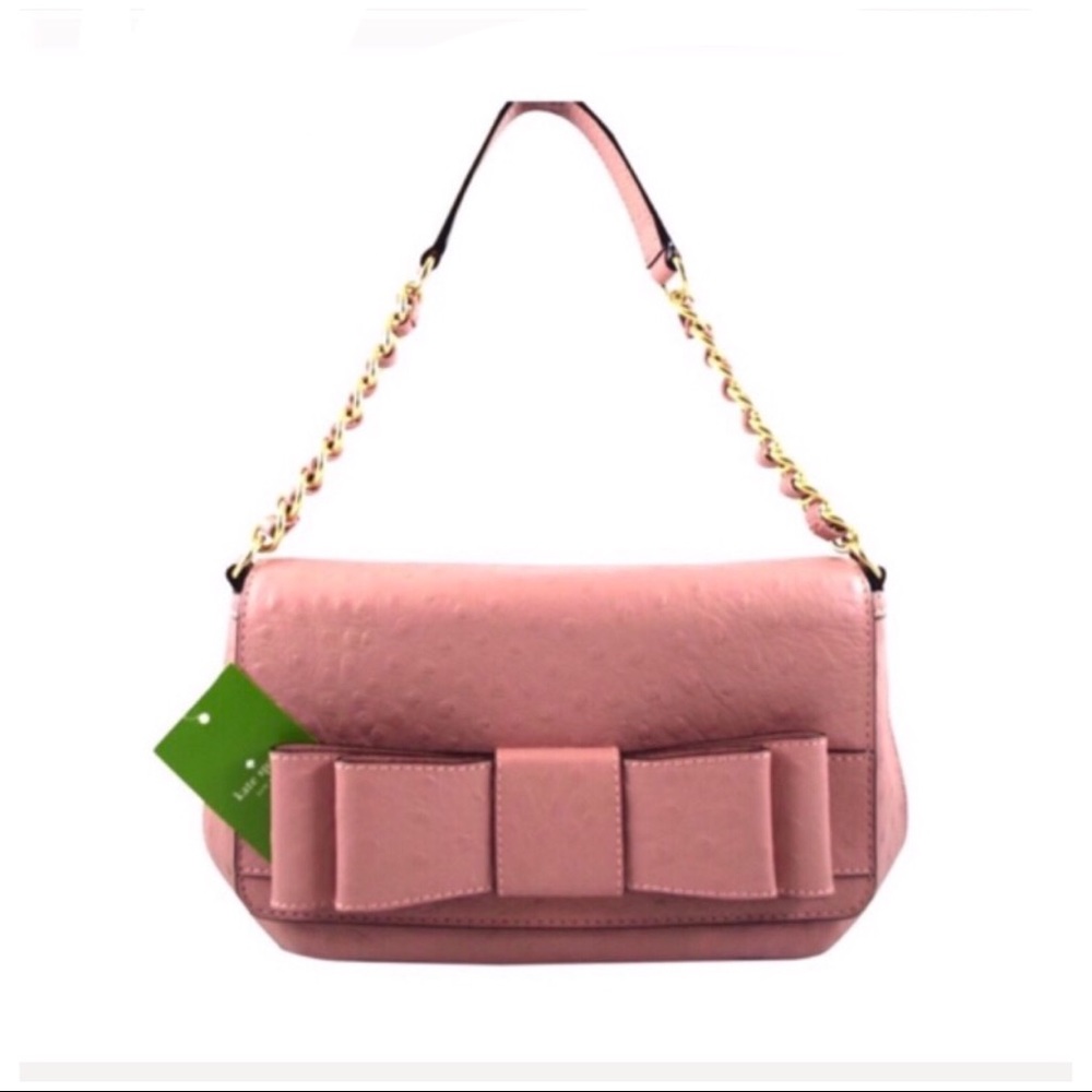Kate Spade Joleen Charm City Ostrich Pink Bag - Picture 1 of 8